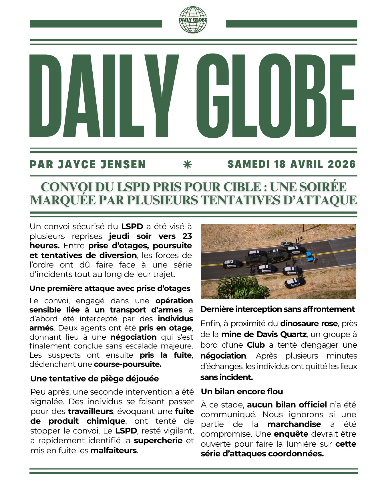 📰 Le convoi du LSPD attaqué